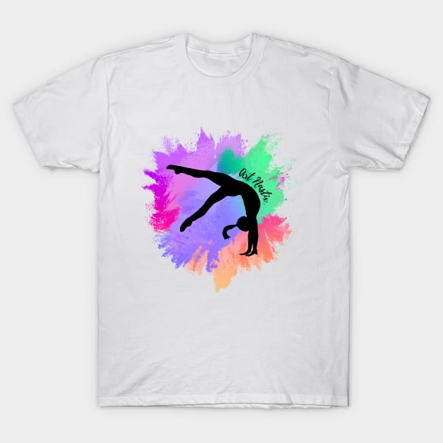 Gymnast Silhouette Art T-Shirt by Art Nastix Designs